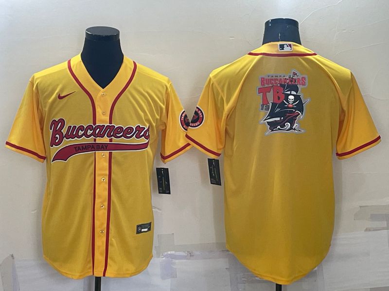 Men Tampa Bay Buccaneers Blank Yellow 2022 Nike Co branded NFL Jerseys1->new england patriots->NFL Jersey